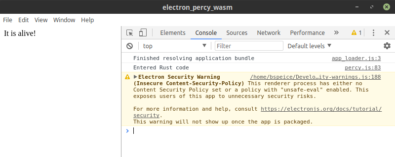 Electron app using WASM