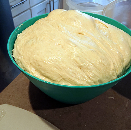 White dough with bubbles